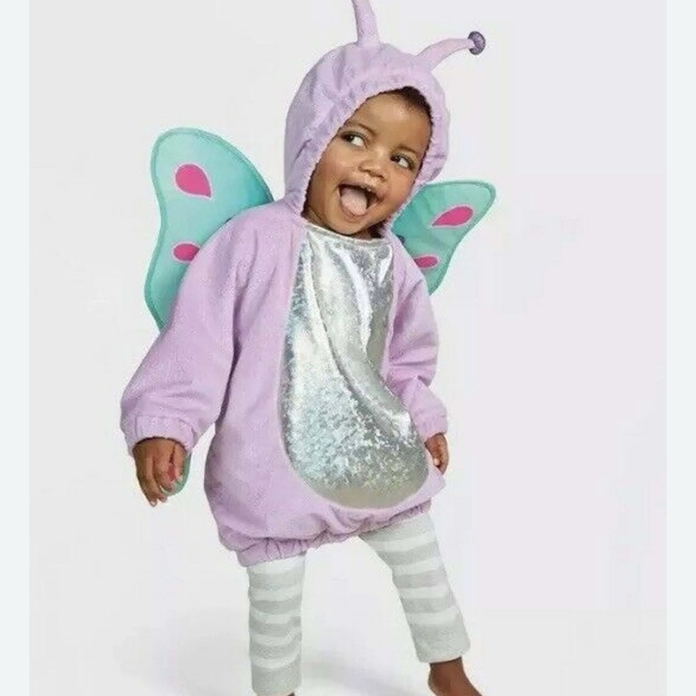 Plush Purple Butterfly Infant Baby Pullover Halloween Costume 12/18 months